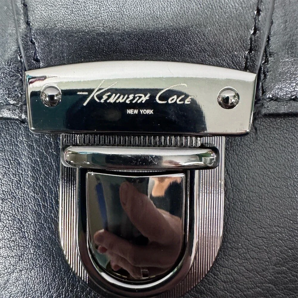 Kenneth Cole New York Portfolio Soft Leather Briefcase Black Strap Included